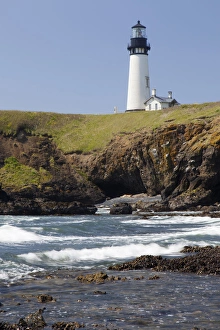 OR, Oregon Coast, Newport, Yaquina Head lighthouse, completed in 1873, 93 foot high