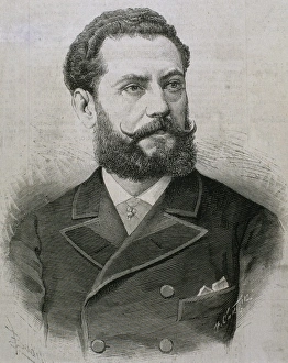 Moustache Prints: Ordonez Gonzalez, Ezekiel (1844 -1918). Spanish politician, lawyer and writer. Engraving