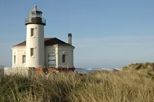 Oregon, Bandon. Coquille River lighthouse, Bullards Beach State Park