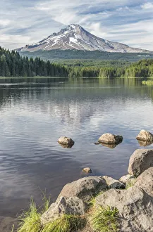 Images Dated 18th January 2022: Oregon, Mt. Hood National Forest. Trillium Lake and Mt. Hood