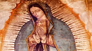 Mosaic Prints: Original Virgin Mary Guadalupe Painting which was revealed by Indian Peasant Juan