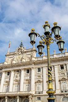 Images Dated 22nd June 2024: Ornate light lantern at the royal palace of Madrid, Spain