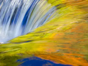 Images Dated 30th September 2015: Ottawa National Forest, smooth water reflecting fall foliage, Middle Branch of Ontonagon