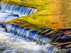 Upper Michigan Prints: Ottawa National Forest, smooth water reflecting fall foliage, Middle Branch of Ontonagon