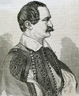 Moustache Prints: Otto I (1815-1867). King of Greece (1832-62), second son of Ludwig I of Bavaria. Engraving