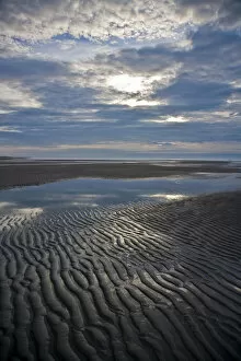 Outgoing tide reveals ripples in beach at Silver Salmon Creek, Lake Clark NP, Alaska