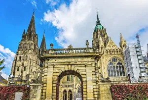 Normandy Prints: Outside Bayeux Cathedral, Bayeux