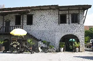 Coffee Prints: The outside and the entrance of the restaurant. Tradita traditional restaurant, Shkodra