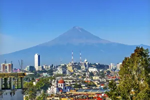 Overlook Buildings Churches Cityscape Volcano Mount Popocatepetl, Puebla, Mexico