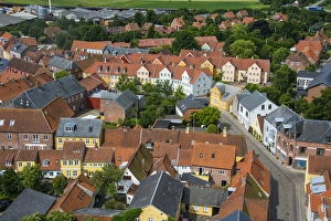 Houses Prints: Overlook over Ribe, Denmarks oldest surviving city, Jutland, Denmark