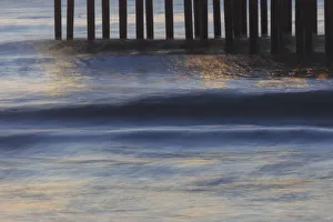 Graphic Prints: Pacific Ocean wave patterns after sunset, Pacific Beach, San Diego, CA, USA