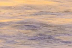 Pacific Ocean wave patterns after sunset, Pacific Beach, San Diego, CA, USA