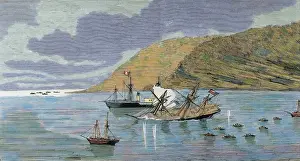 Ship Prints: The Pacific War. Battle of Iquique. The Chilean corvette Esmeralda is