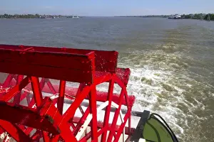 Watercraft Prints: Paddle wheel of the SS. Natchez steamboat on the Mississippi River at New Orleans