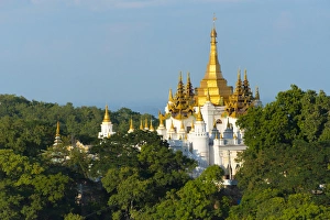 Burma Prints: Pagoda on Sagaing Hill, Mandalay, Myanmar