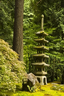 Strolling Garden Prints: Pagoda, Strolling Garden, Portland Japanese Garden, Portland, Oregon, USA