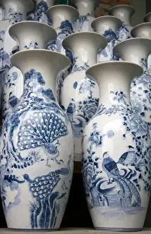 Pottery Prints: Painted ceramic vases at the Thai Son pottery factory near Ha Long, Vietnam