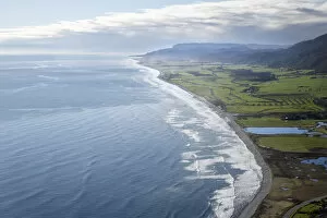 Images Dated 9th July 2007: Pakiroa Beach, near Punakaiki, West Coast, South Island, New Zealand - aerial