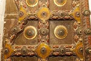 South Asia Prints: Palace of Flowers. Door detail. Moti Mahal. Phool Mahal. Mehrangarh Fort. 10th century