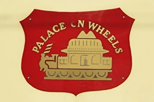 Train Station Prints: Palace on Wheels sign, Udaipur, India