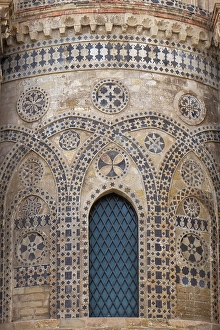 Prints of Palermo, Sicily. Exterior detail of Cathedral of Palermo, designed in the Arab-Norman Style Images Dated 2024 December: Palermo, Sicily. Exterior detail of Cathedral of Palermo