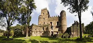 Amhara Prints: Panorama of Fasil Ghebbi, a fortress-like royal enclosure, Gonder, East Africa