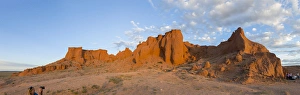 Sandstone Prints: Panorama. Flaming Cliffs. Bayanzag. Gobi Desert. Mongolia