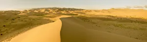 Skies Prints: Panorama. Sand Dunes at Sunset. Gobi Desert. Mongolia