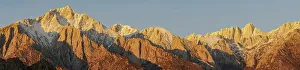 Lone Pine Prints: Panoramic Eastern Sierra Mountains at sunrise from Alabama Hills