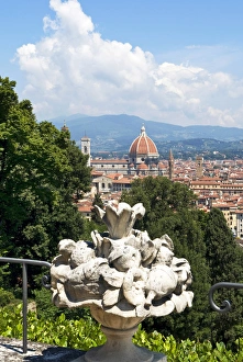 Vase Prints: Panoramic view out over Florence from the Bardini Garden
