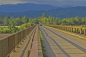 Papua New Guinea, Morobe Province. Markham River Bridge