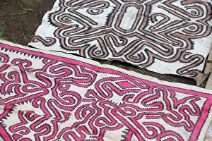 Fabric Prints: Papua New Guinea, Oro Province, Tufi Island, Baga Village. Traditional tapa cloth
