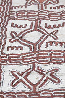 Fabric Prints: Papua New Guinea, Oro Province, Tufi Island, Baga Village. Traditional tapa cloth