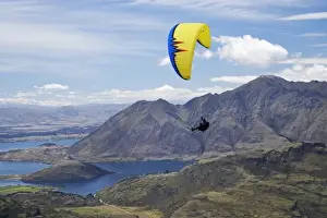 Wanaka Prints: Paragliders above Lake Wanaka, South Island, New Zealand