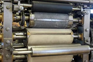 Mechanical Prints: Paris, France. Antique printing machine 1800's