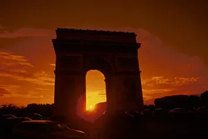 Paris, France - Arc de Triomphe at sunset