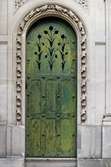 Images Dated 3rd August 2023: Paris, France. The famous Pere LaChaise Cemetery beautiful old metal work on door