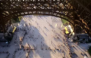 Paris, France. Looking down from the Eiffel Tower