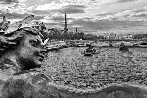 Images Dated 29th June 2022: Paris. Nymphes de la Seine statue on Pont Alexandre III