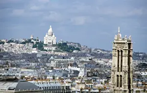 Montmartre Prints: Paris view with Sacre Coeur and Montmartre France Copyright: aAC Ltd