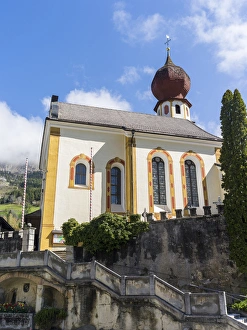 Images Dated 25th April 2012: Parish church Sankt Georg (Saint George) in Tiers, Tierser valley