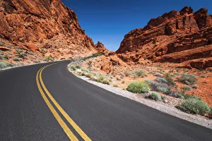 Prints of Park scenic byway, Valley of Fire State Park, Nevada, USA Images Dated 2019 December: Park scenic byway, Valley of Fire State Park, Nevada, USA