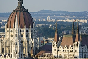 Pest Prints: Parliament Buildings that sit along the Danube River, Budapest, Capital of Hungary