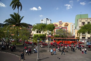 Costa Rican Prints: Parque Central in the city of San Jose, Costa Rica