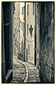 Alley Prints: Passau, Germany alleyway, vintage look