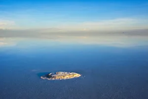 Bolivia Prints: A patch of salt on the salt flat covered with water, Salar de Uyuni, Potosi Department