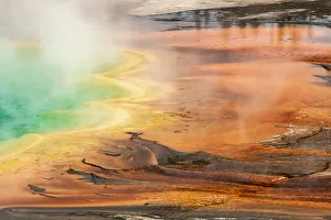 Pattern in bacterial mat of Grand Prismatic spring, Midway Geyser Basin