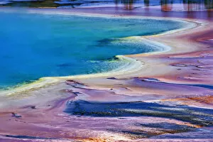 Images Dated 1st September 2005: Pattern in bacterial mat around perimeter of Grand Prismatic Spring, Midway Geyser Basin