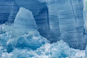 Chile Prints: Pattern in blue ice of Grey Glacier, Torres del Paine National Park, Chile, South America