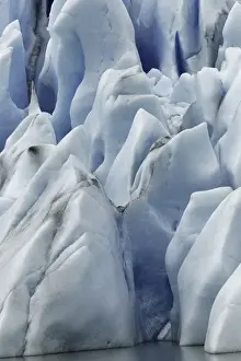 Chile Prints: Pattern in blue ice of Grey Glacier, Torres del Paine National Park, Chile, South America